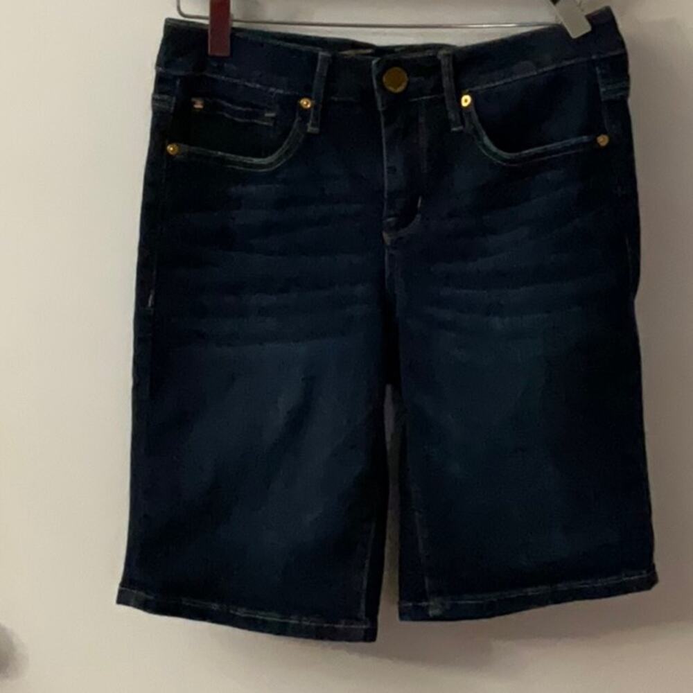 Seven7 Denim Bermuda Shorts 4 Dark Blue Classic Preppy Festival Minimalist